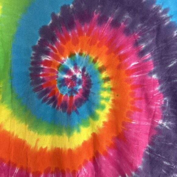 Vintage Liquid Blue Tie Dye Shirt Men's Size 2XL Hippie Retro Rainbow Spiral - Picture 3 of 12